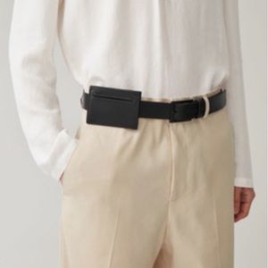 Cos leather belt with removable cardholder